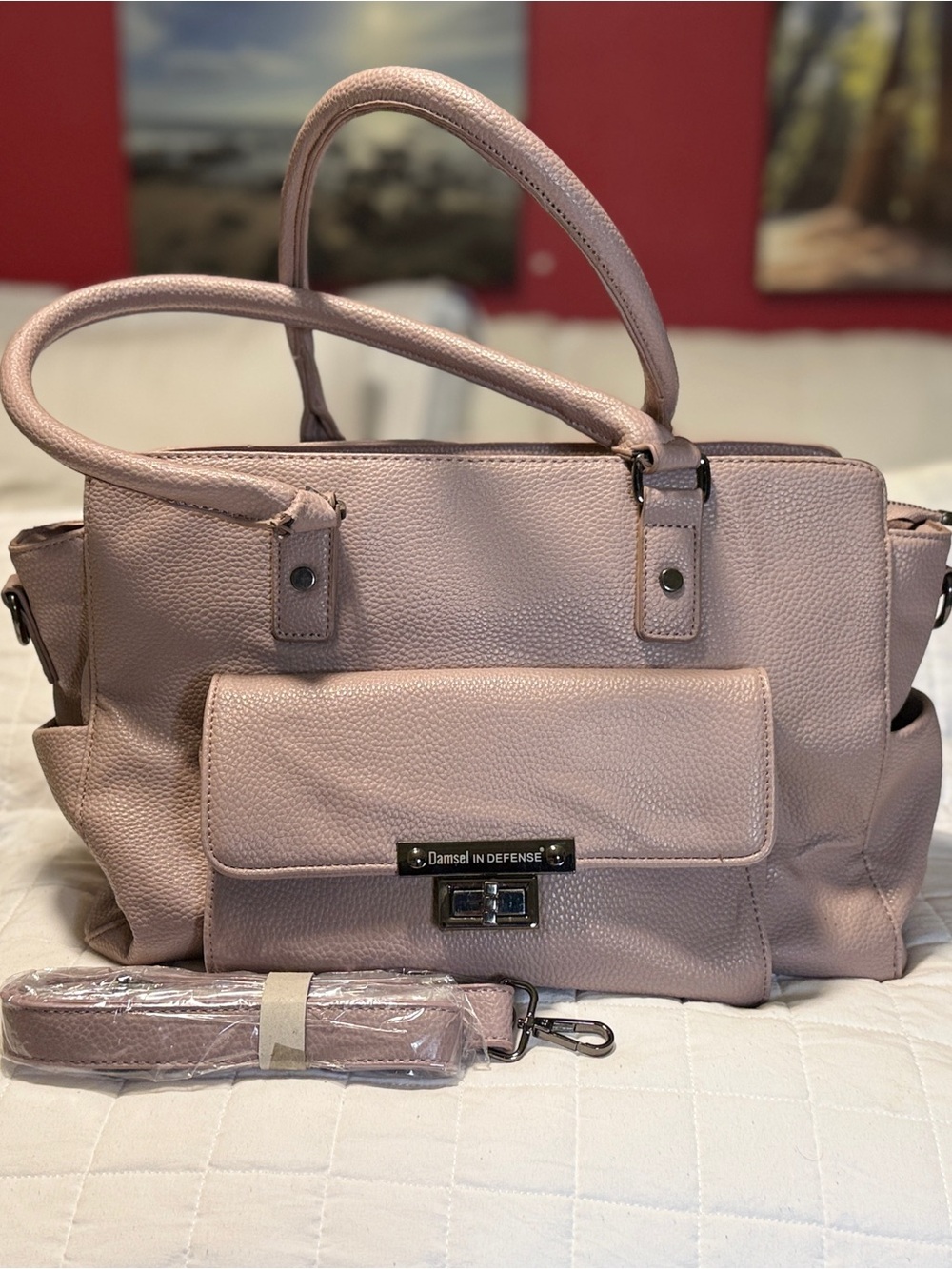 Damsel in Defense Concealed Carry Purse – Blush Pink – Includes Holster